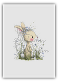 Blueberry Bunnies- Bunny and purple flowers