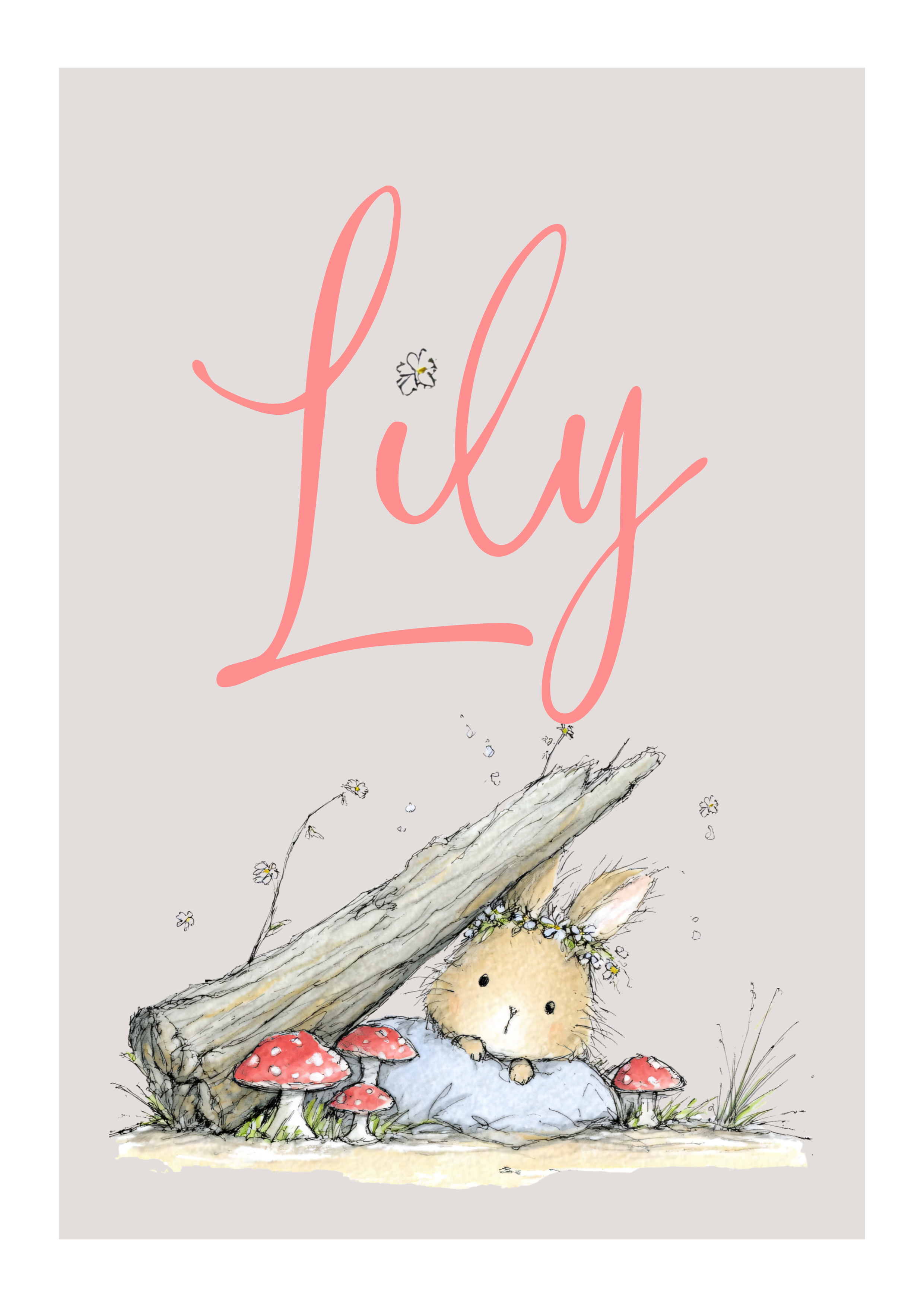 Name Card-Blueberry Bunnies- Personalized name card 2