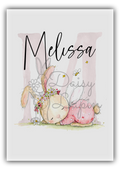 Name Card- Blush Bunnies - Personalized name card