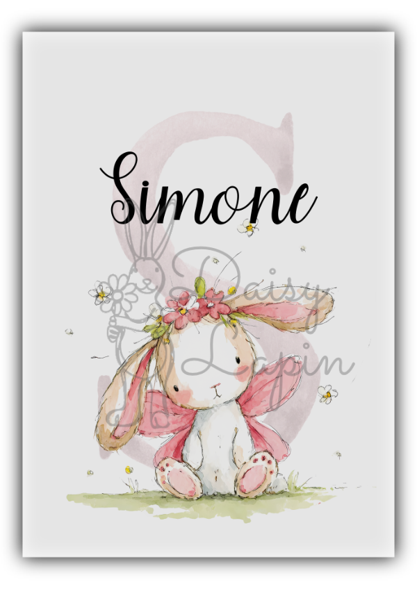 Name Card- Blush Bunnies- Personalized name card 2