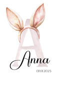 Name Card- Rose Bunnies - Personalized name card (1)