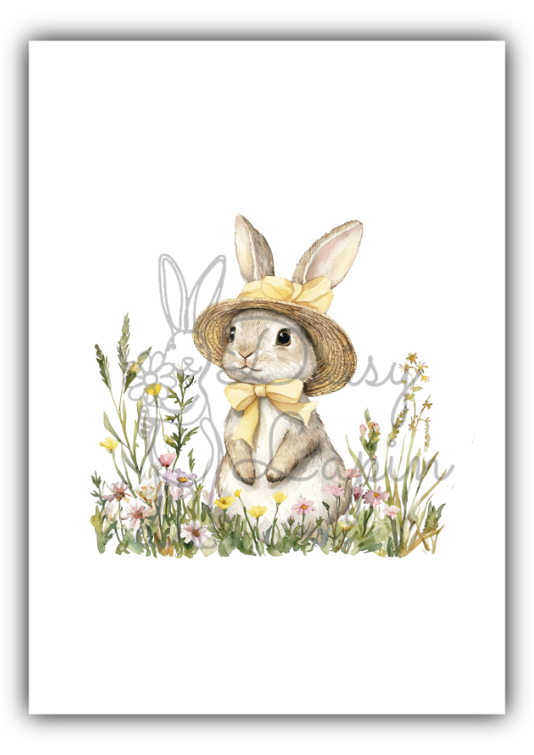 Vintage Bunnies- Bunny with a sunhat