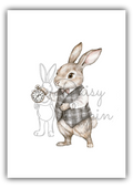 Vintage Bunnies- Bunnie holding a pocket watch