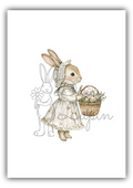 Vintage Bunnies- Bunny in white lace dress