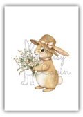 Vintage Bunnies - Buny with a bunch of flowers