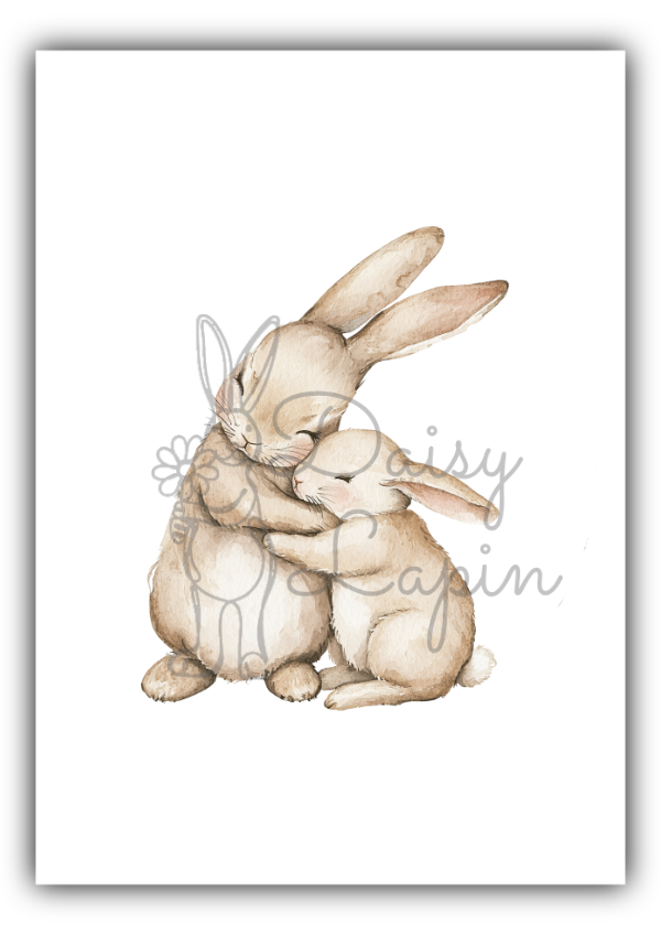 Vintage Bunnies- Bunnies in a hug