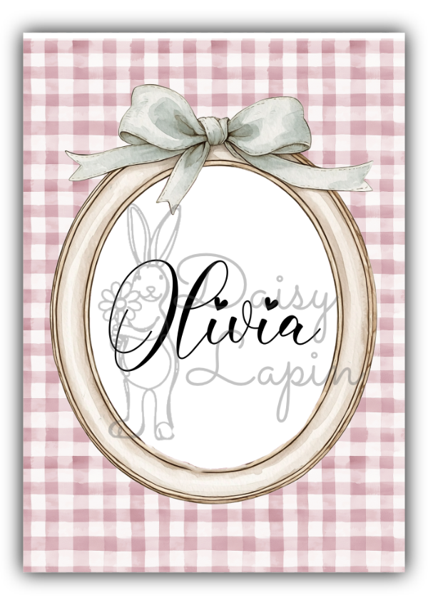 Name Card - Vintage Bunnies- Personalised name card (1)