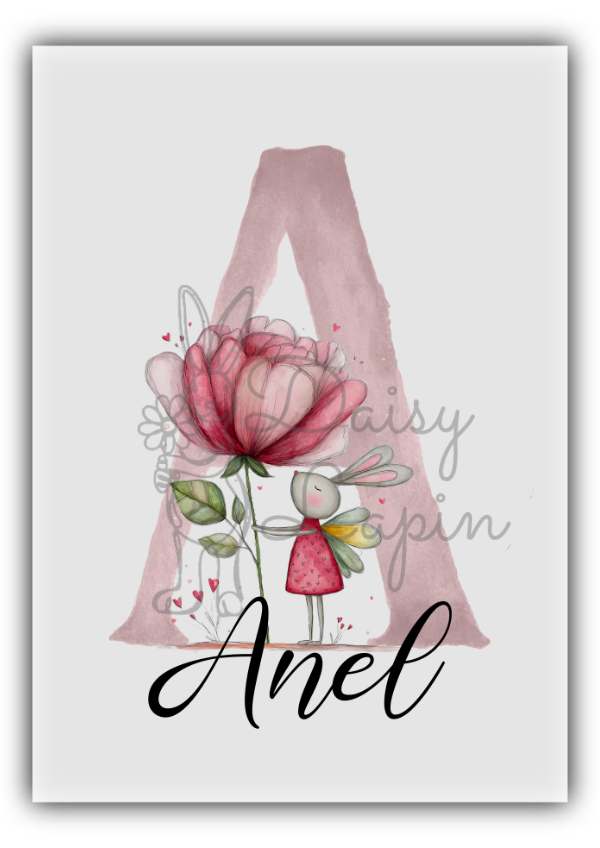 Name Card - Cherry Bunnies- Personalized name card (1)