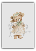 Comfy Bears- Bear with a gingham brown dress