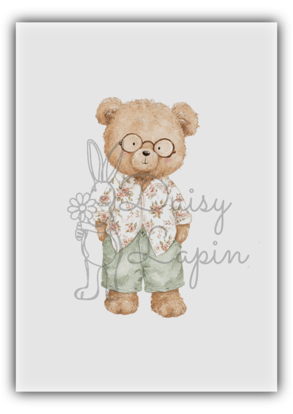 Comfy Bears- Bear with glasses and cute shirt