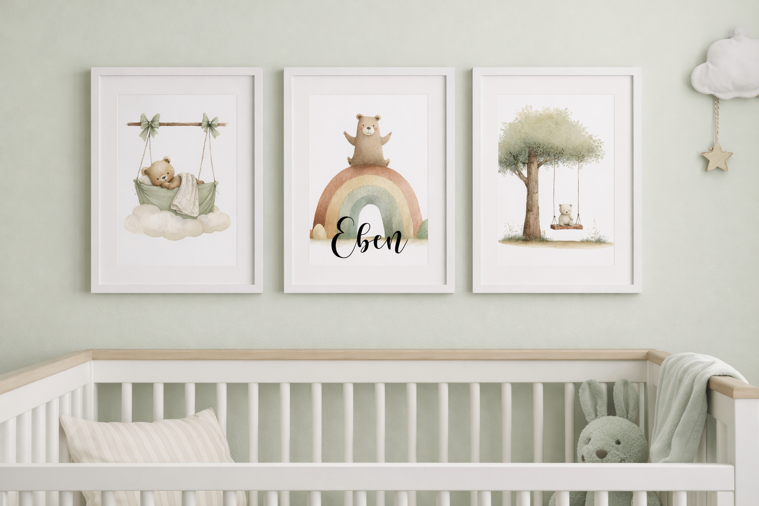 Name Card- Nursery Bears- Set of 3 Bears
