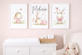 Name Card- Blush bunnies - Set of 3 bunnies (1)