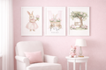Name Card- Rose Bunnies- Set of 3 Bunnies (1)