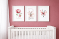 Name Card- Cherry Bunnies- Set of 3 Bunnies (1)