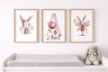 Name Card - Cherry Bunnies- Set of 3 bunnies (2)