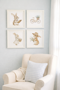 Name Card- Vintage bunnies- Set of 4 bunnies (1)