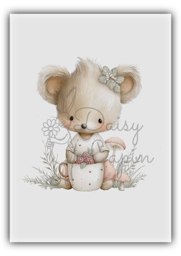 Mulberry Mouses- Mouse with a tea cup