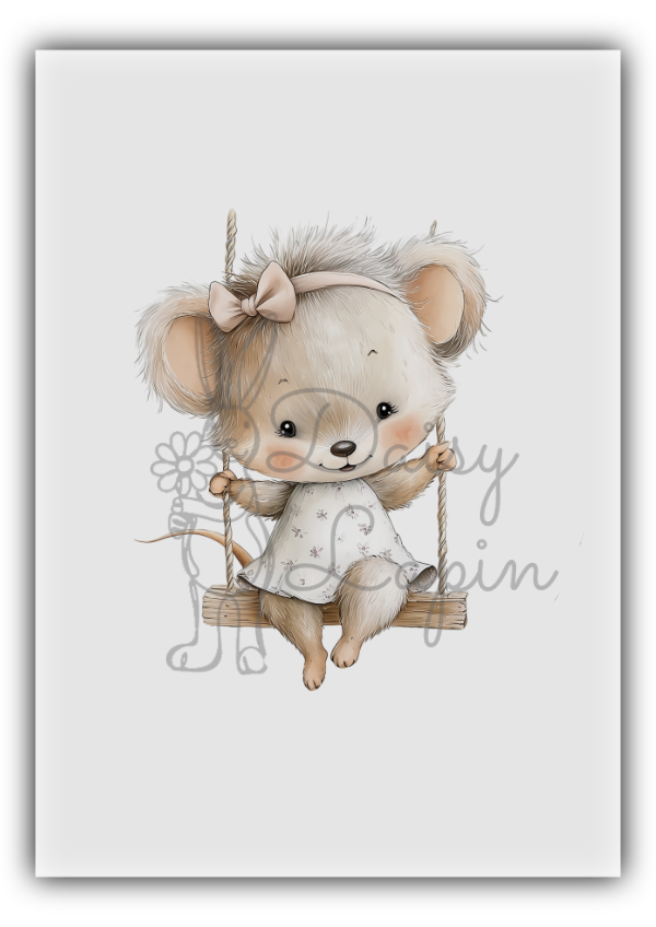 Mulberry Mouses- Mouse on a swing