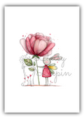Cherry Bunnies - Bunny holding a big flower