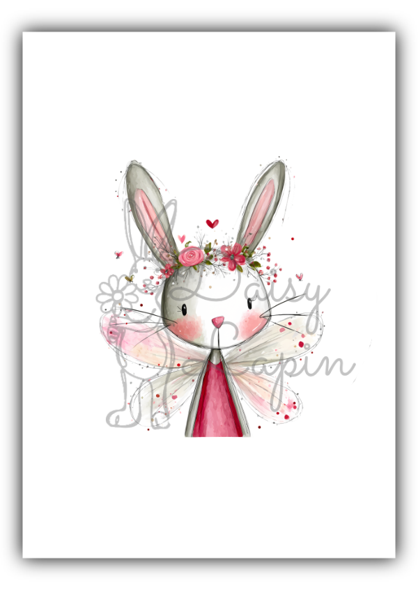 Cherry Bunnies- Bunny with light pink wings