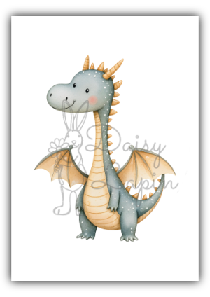 Tiny Dragons - Blue dragon with wings