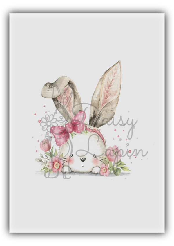 Bunny faces- Bunny with a polka dot bow