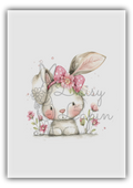 Bunny faces- Bunny with a bow and flower