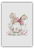 Bunny faces- Cute bunny with a dotted bow