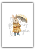 Garden bunnies- Bunny with a yellow umbrella