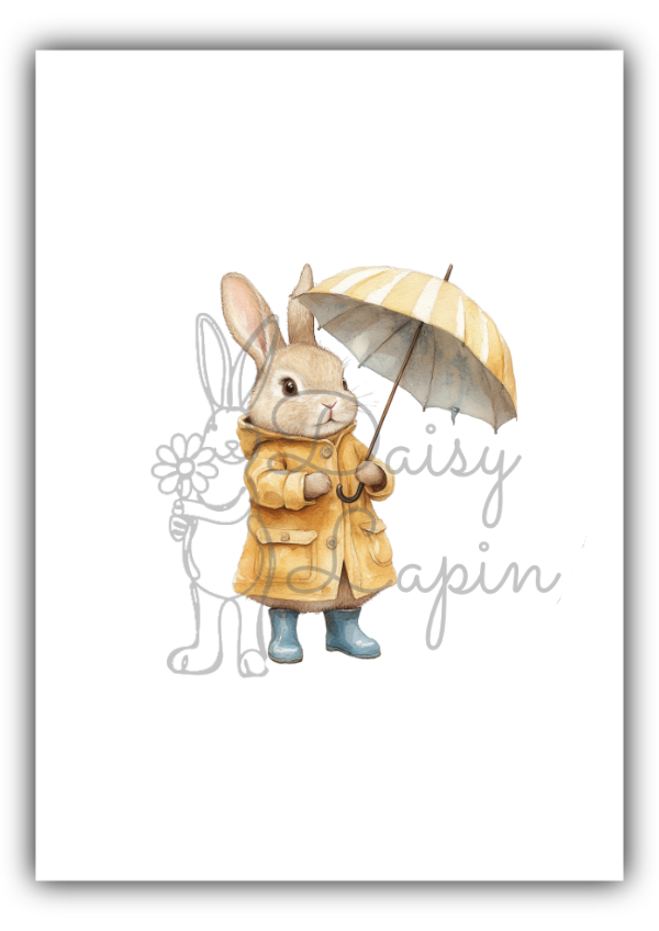 Garden bunnies- Bunny with a yellow umbrella