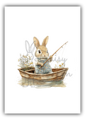 Garden Bunnies- Bunny with a fishing rod