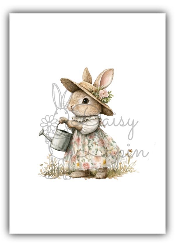Garden Bunnies- Bunny with a water can