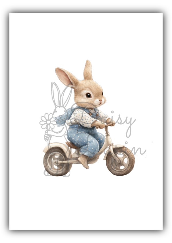 Garden Bunnies- Bunny on a bicycle