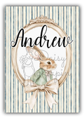 Name Card - Garden Bunnies -Personalize (1)