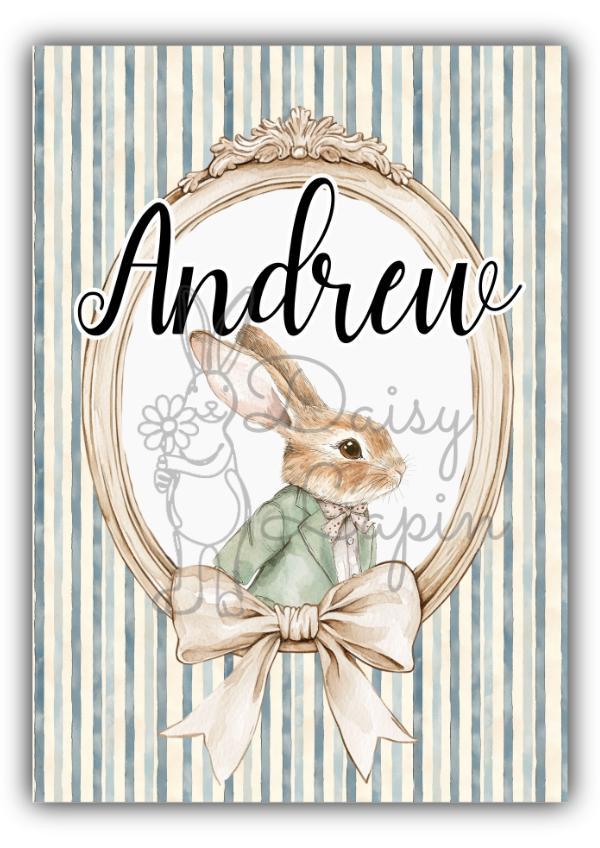 Name Card - Garden Bunnies -Personalize (1)