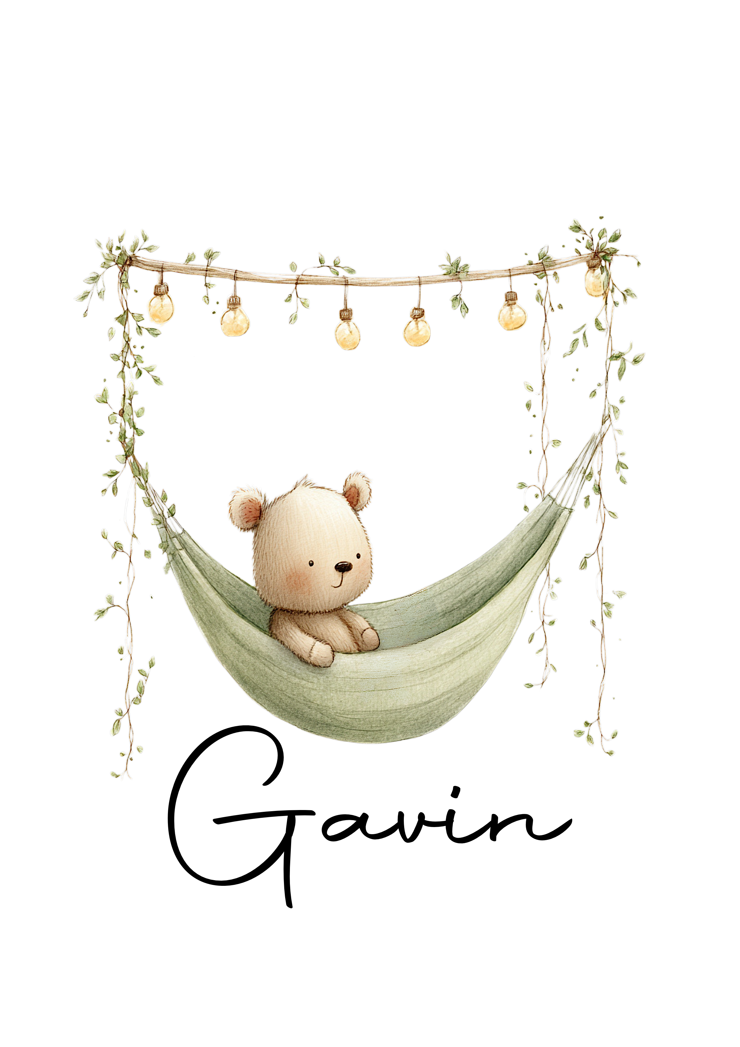 Name Card- Nursery Bears- Personalised name card 3