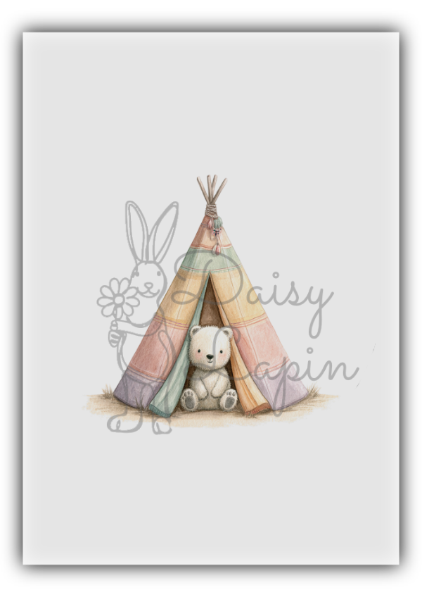 Nursery Bears - Bear in a campsite