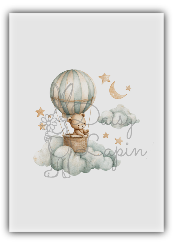 Nursery Bear- Bear in a air balloon