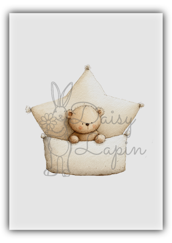 Nursery Bears- Bear tucked into a star