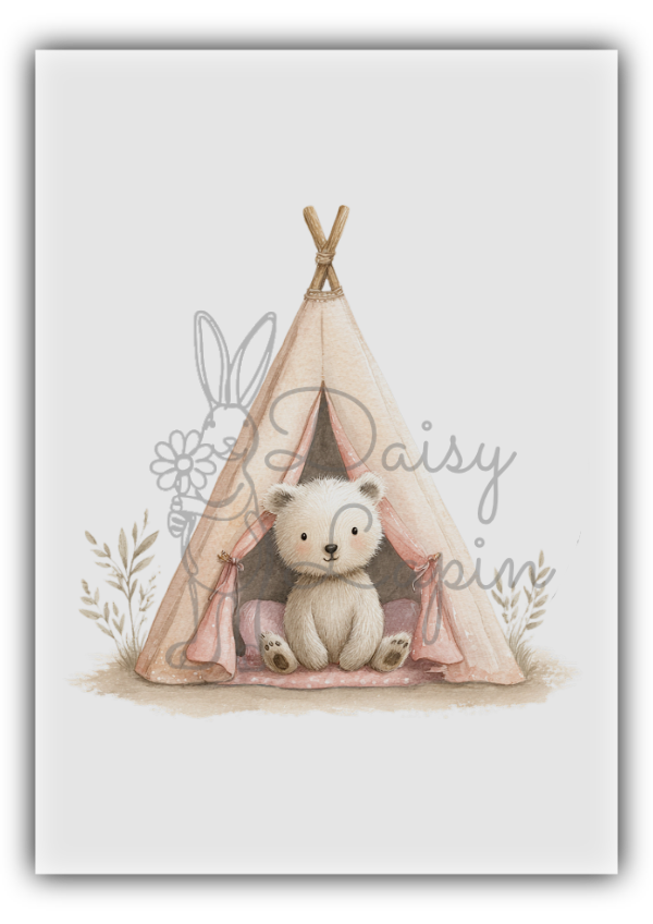 Nursery Bears- Bear in a tent