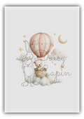 Nursery Bears- Bear in Light coloured Hot air balloon