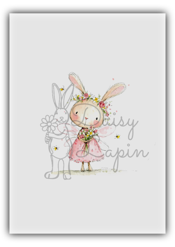 Blush Bunnies- Bunny with rose crown