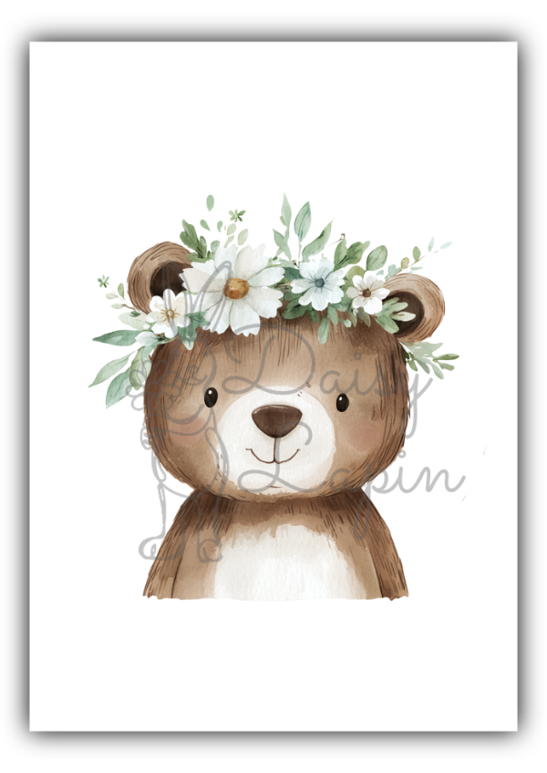 Daisy Animals- Bear with Daisy crown