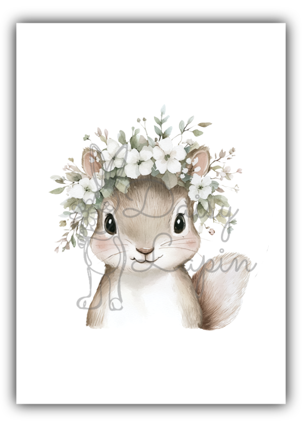 Daisy Animals- Squirrel with a daisy crown