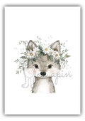 Daisy Animals- Wolf with a daisy crown