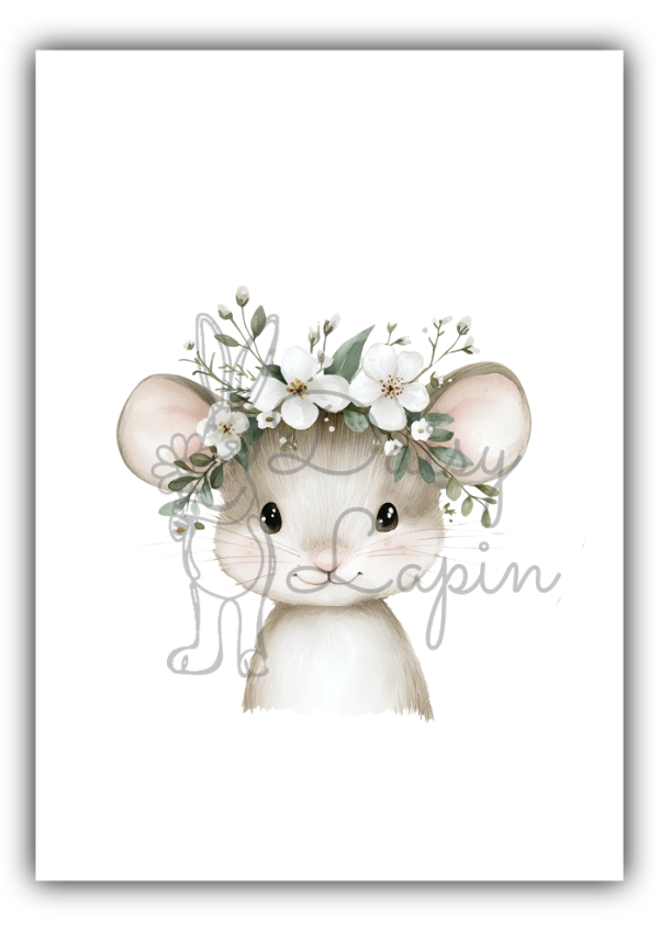 Daisy Animals- Mouse with a daisy crown